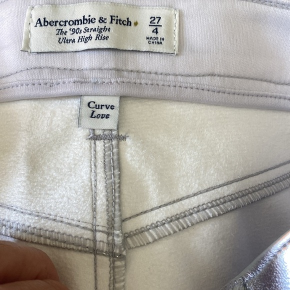 Abercrombie & Fitch Silver Curve Love Vegan Leather 90’s Straight Pant 30 / 10 - Picture 12 of 12